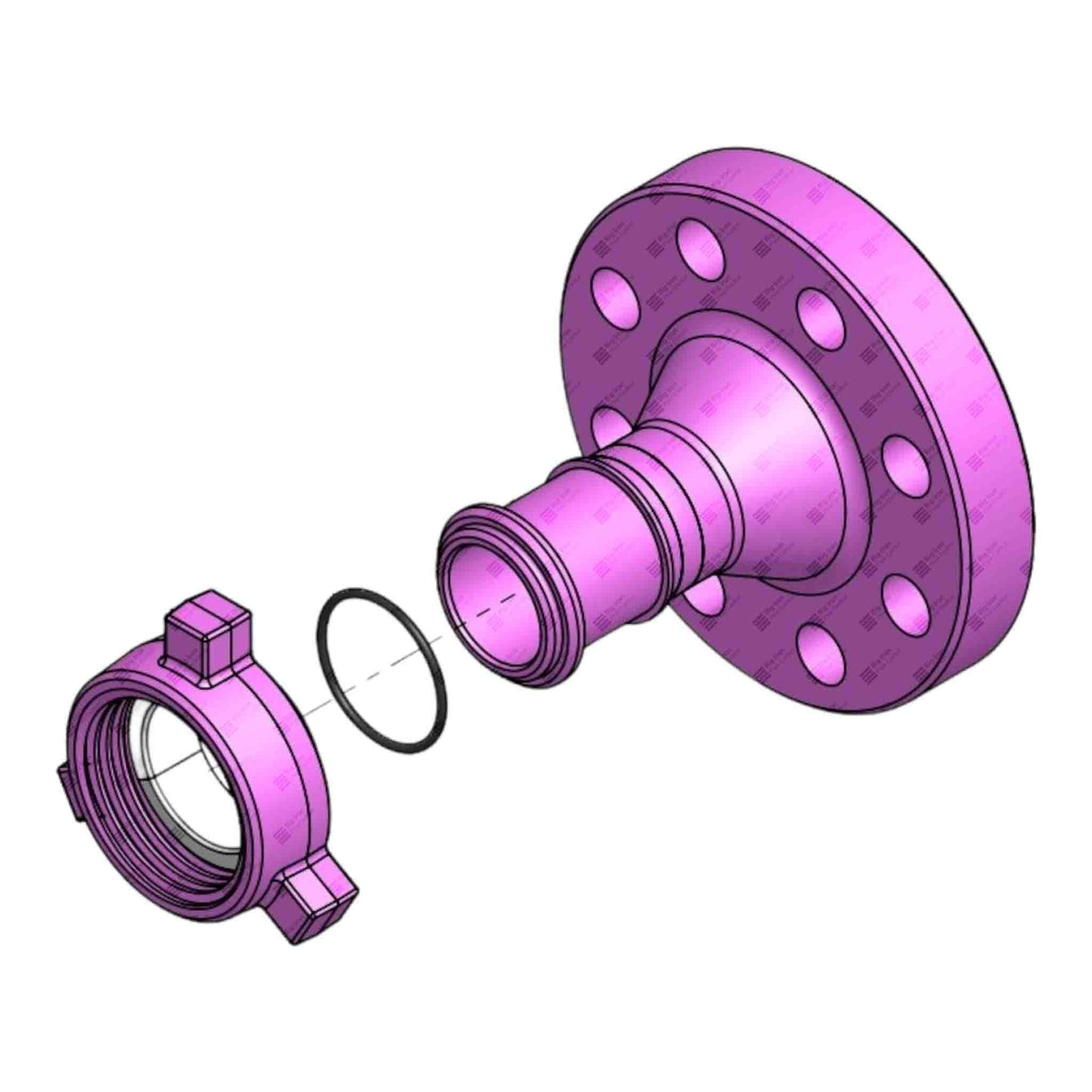 Flange Adapter, 2" 900# RF x 2" 206 M, BW XH DET, 2000 psi, Sour Service