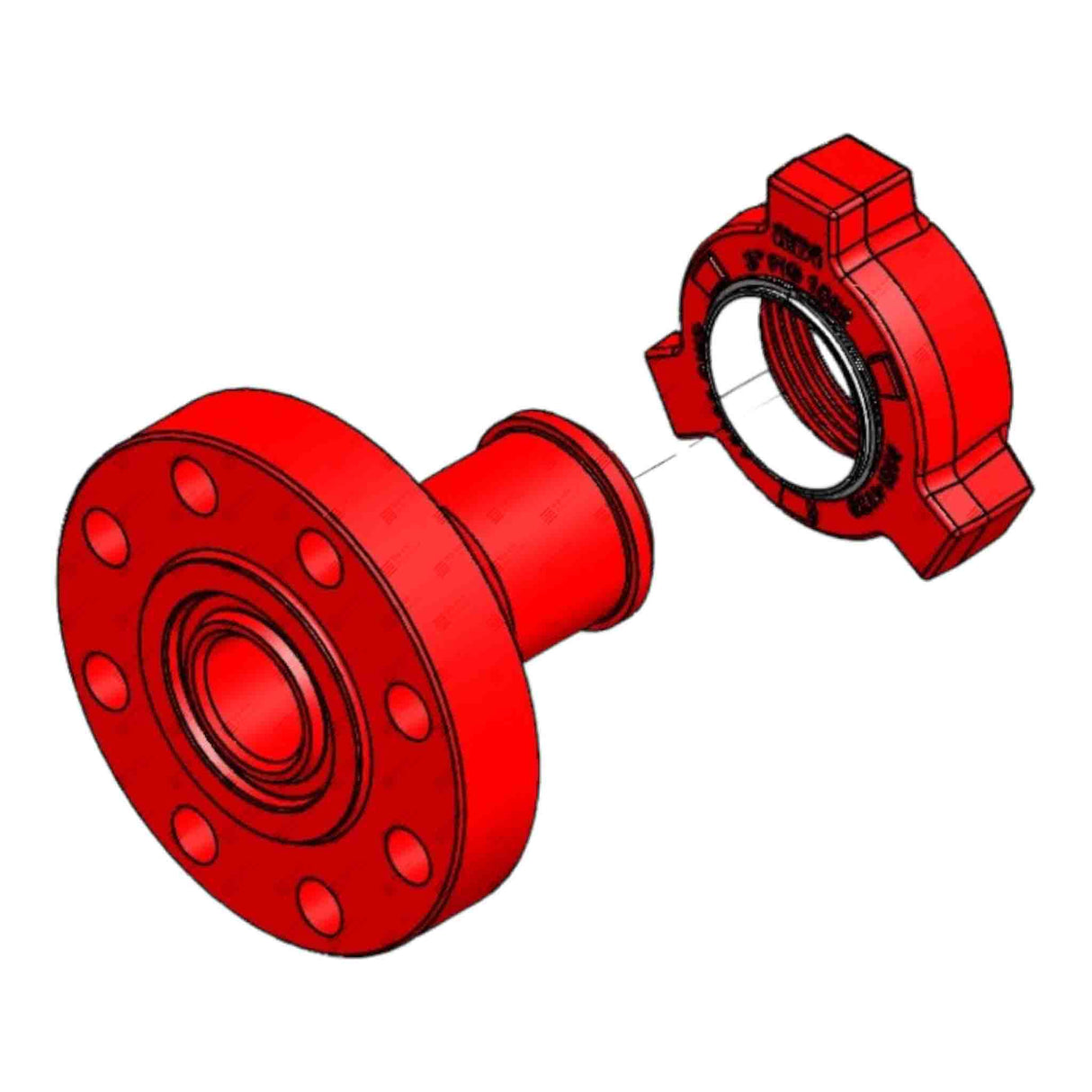 Flange Adapter, 3-1/16" 15M x 3" 1502 M, 15000 psi, STD Service