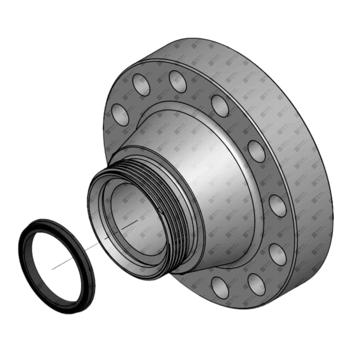 Flange Adapter, 5-1/8" 10M x 4" 1002 F, 4-1/16" ID, 10000 psi, STD Service